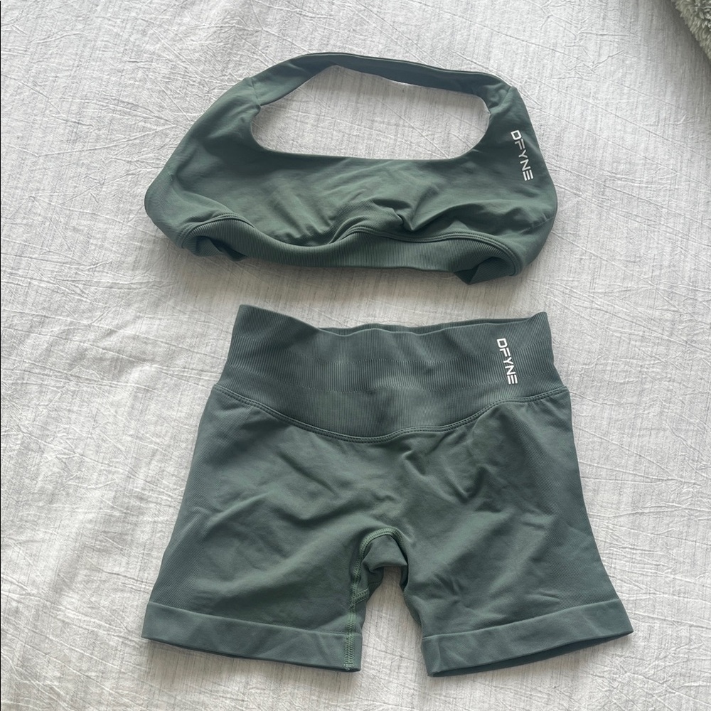 DYNE Women's Impact Shorts and halter Top Set - Green